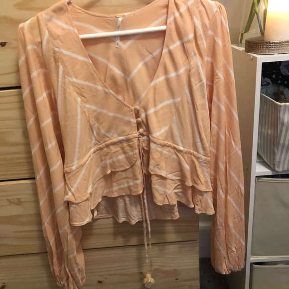 New Free People Samifran Top in Peach - Picture 2 of 3